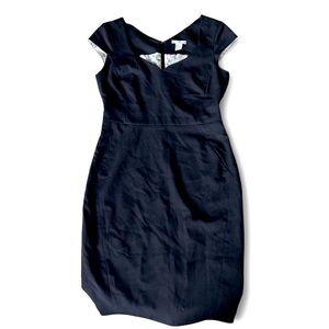 Ladies H&M Black Fitted Shift Dress - Size 8